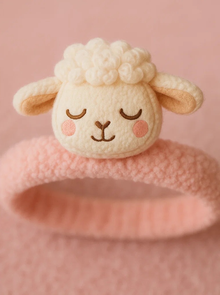 Dětská plyšová čelenka – Ospalý ovečka design