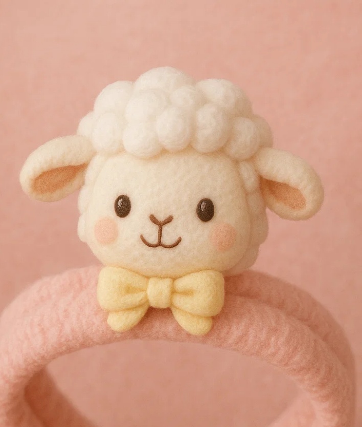 Faixa de pelúcia para bebê – Design de ovelhinha sonolenta