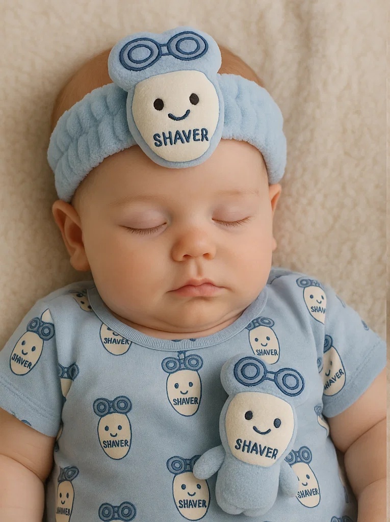 Baby Plush Headband – Blue Shaver Design