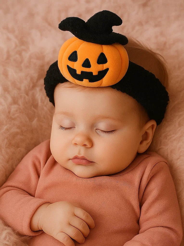 Baby Pumpkin Headband – Halloween Jack-o'-Lantern