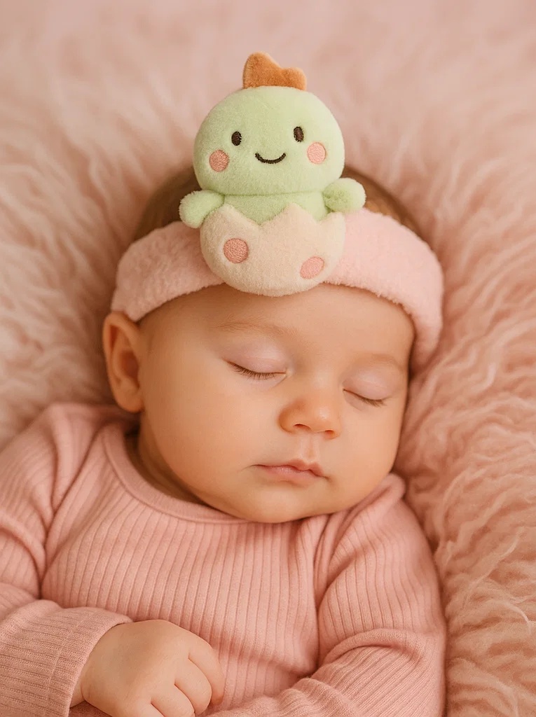 Baby Dinosaur Plush Headband with Egg