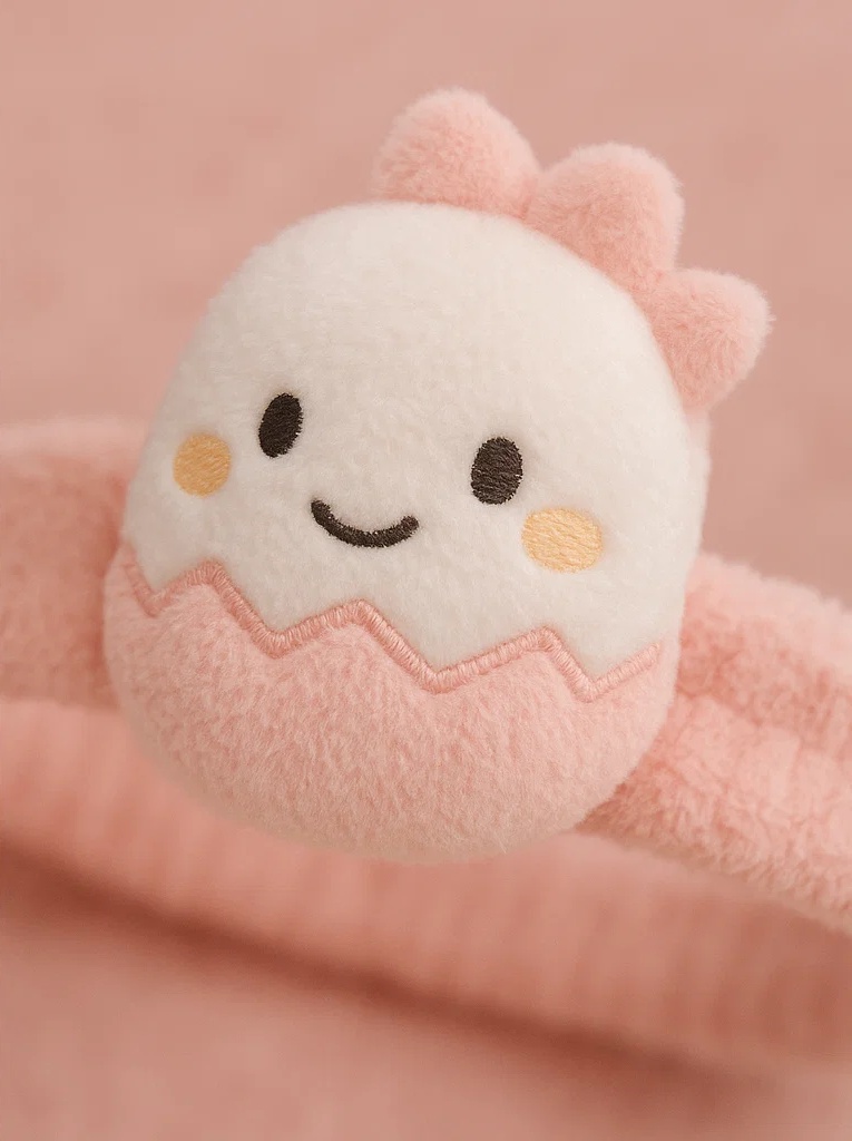 Bandeau en peluche pour bébé dinosaure avec œuf