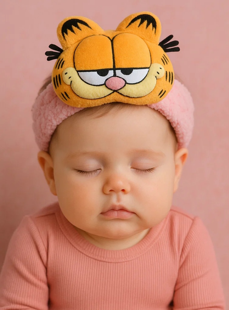 Bandeau en peluche Garfield pour bébé – Bandeau doux à motif chat pour nouveau-nés et nourrissons