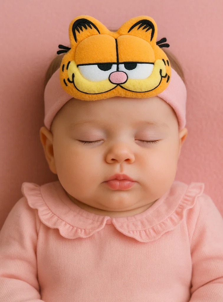 Garfield Plüsch-Baby-Stirnband – Weiches Cartoon-Katzen-Stirnband für Neugeborene & Babys