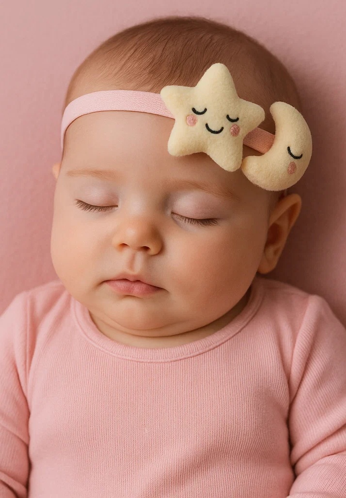 星と月のぬいぐるみベビーヘッドバンド – 新生児＆乳児向けソフトなカートゥーンヘアバンド