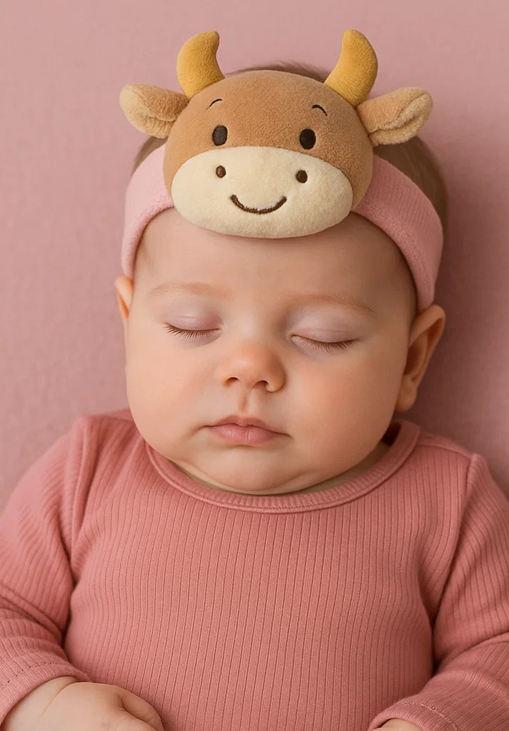 Taurus Plush Baby Headband – Soft Zodiac Cow Hairband for Newborns & Infants