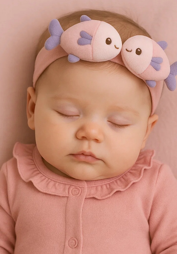 Pisces Plush Baby Headband – Soft Zodiac Twin Fish Hairband for Newborns & Infants