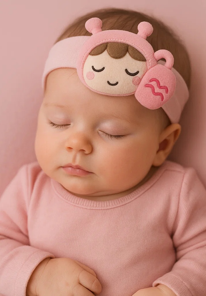Aquarius Plush Baby Headband – Soft Zodiac Water Bearer Hairband for Newborns & Infants