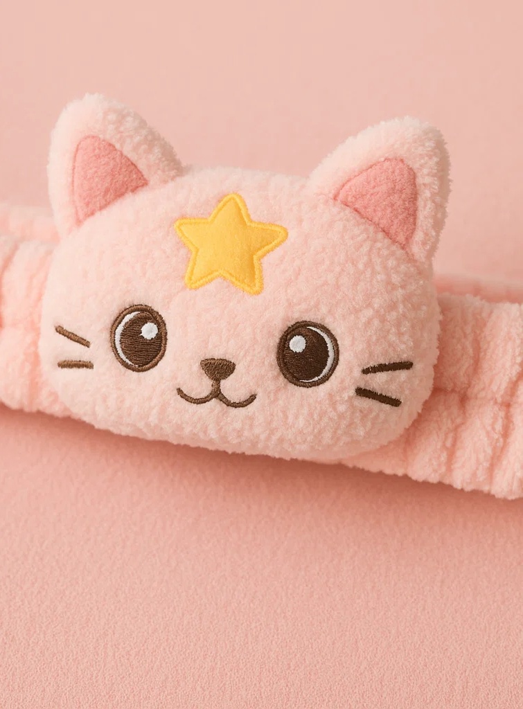 Star Cat Plush Baby Headband – Soft Cartoon Hairband for Newborns & Infants
