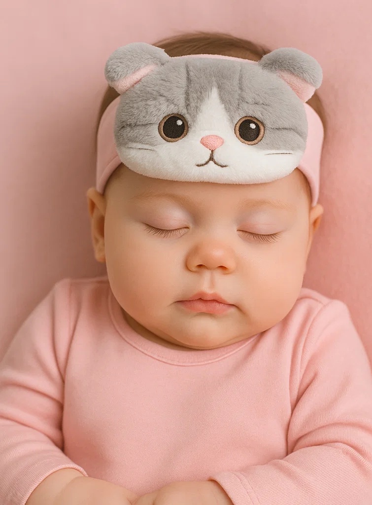 Grey Cat Plush Baby Headband – Soft Cartoon Hairband for Newborns & Infants