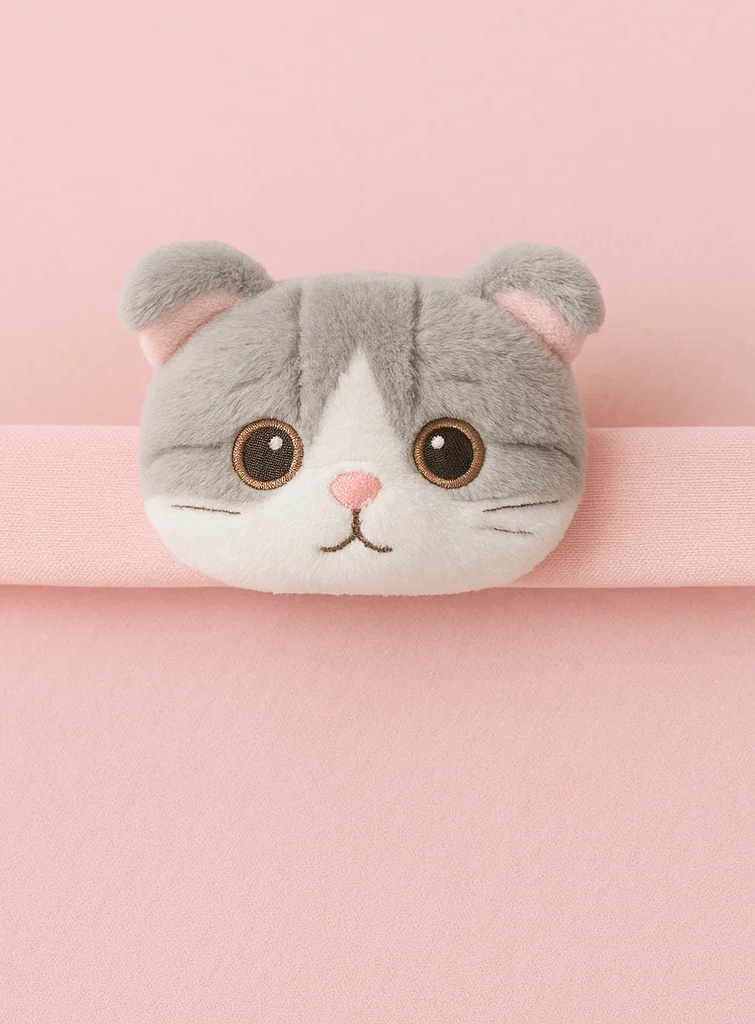 Grey Cat Plush Baby Headband – Soft Cartoon Hairband for Newborns & Infants