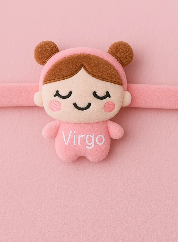 Virgo Plush Baby Headband – Soft Zodiac Cartoon Hairband for Newborns & Infants
