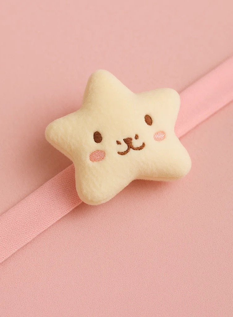 Faixa de Cabelo de Pelúcia Gato Estrela para Bebês – Faixa de Animal de Desenho Animado Macia para Recém-nascidos e Bebês