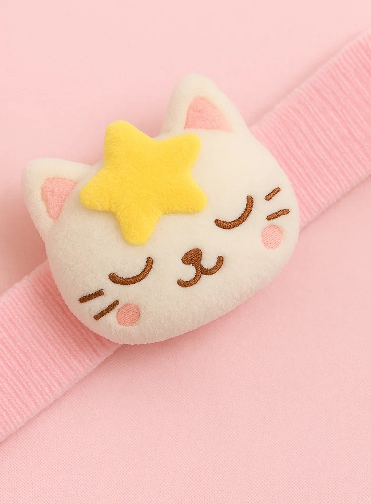 キャットスターぬいぐるみベビーヘッドバンド – 新生児＆乳児向けソフトなアニマルカチューシャ