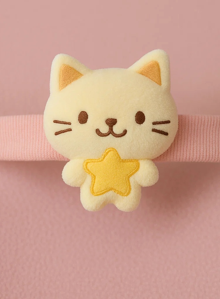 Katzenstern Plüsch-Baby-Stirnband – Weiches Cartoon-Tier-Stirnband für Neugeborene & Babys