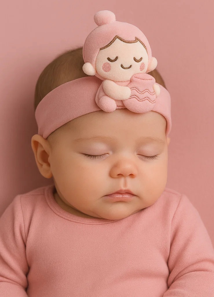 Aquarius Plush Baby Headband – Soft Zodiac Hairband for Newborns & Infants