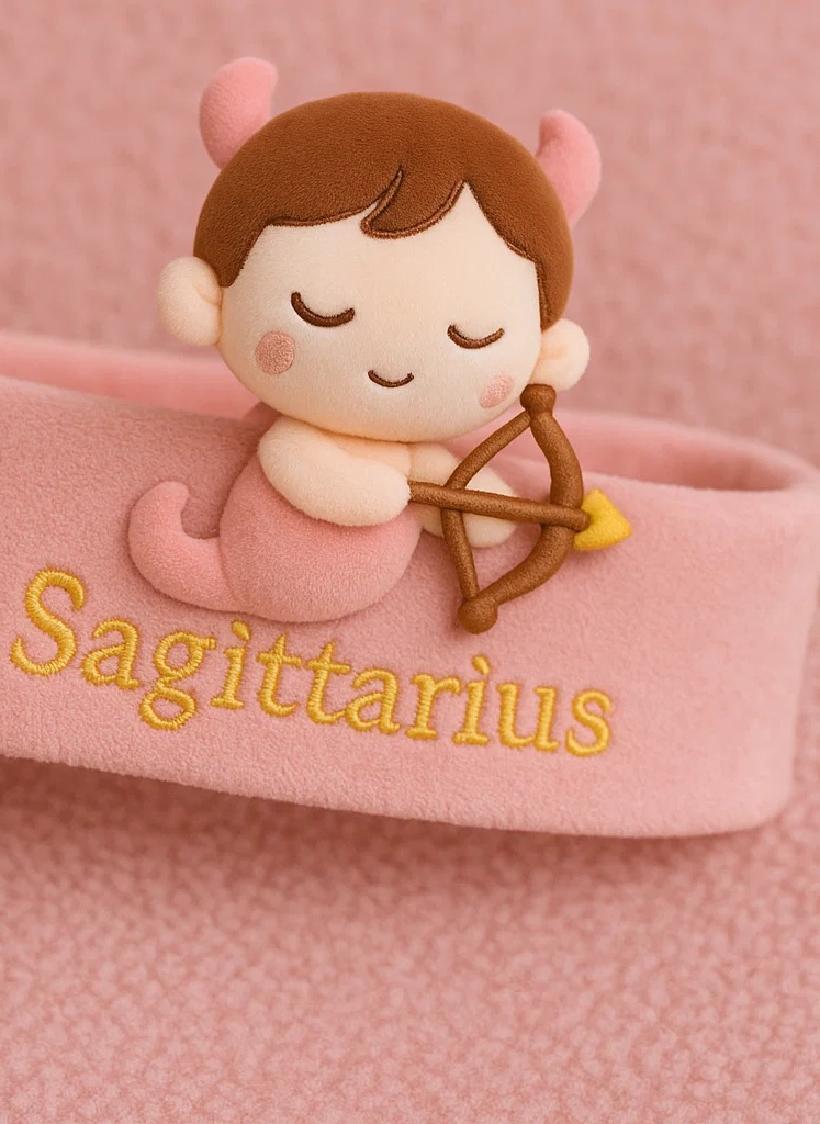 Sagittarius Zodiac Sleeping Baby Headband – Soft Plush Newborn Hairband