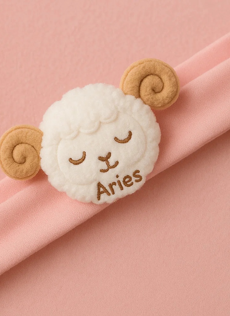 Aries Zodiac Plush Baby Headband – Soft Ram Cartoon Newborn Hairband