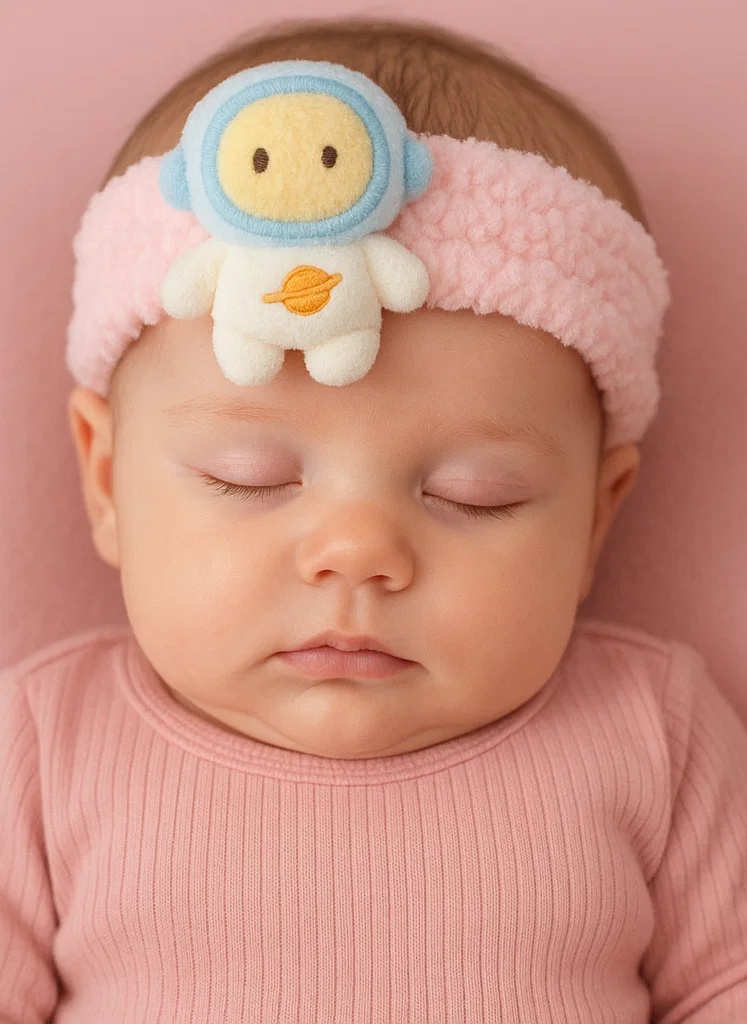 Space Astronaut and Planet Plush Baby Headband – Cute Galaxy Newborn Hairband