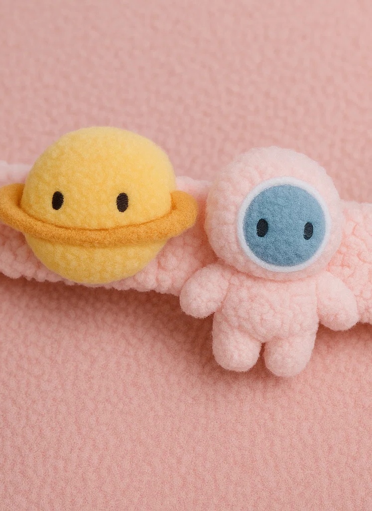 Bandeau bébé peluche astronaute et planète – Joli bandeau galaxie pour nouveau-né