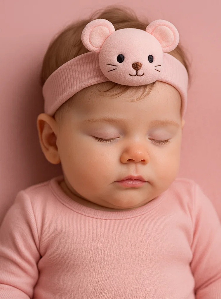 Cute Mouse Plush Baby Headband – Soft Cartoon Animal Headwrap for Newborns & Infants