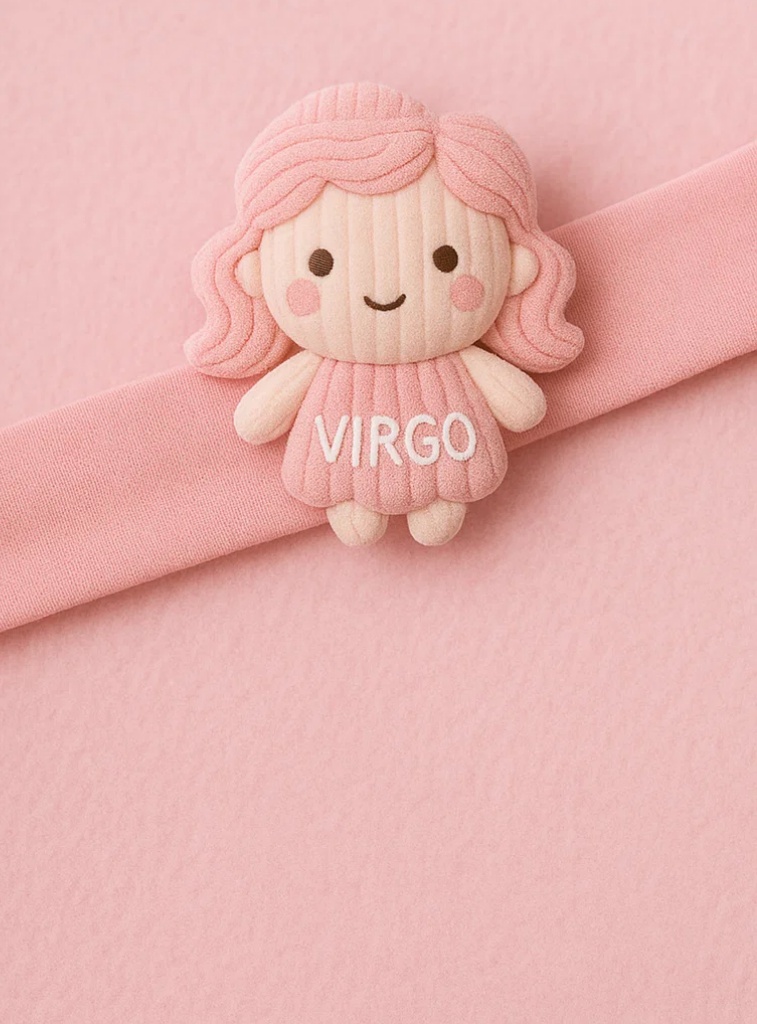 Cute Virgo Plush Baby Headband – Soft Zodiac Girl Cartoon Headwrap for Newborns & Infants