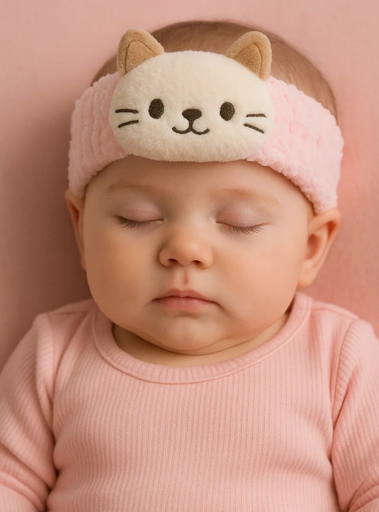 Katzenstern Plüsch-Baby-Stirnband – Weiches Cartoon-Tier-Stirnband für Neugeborene & Babys