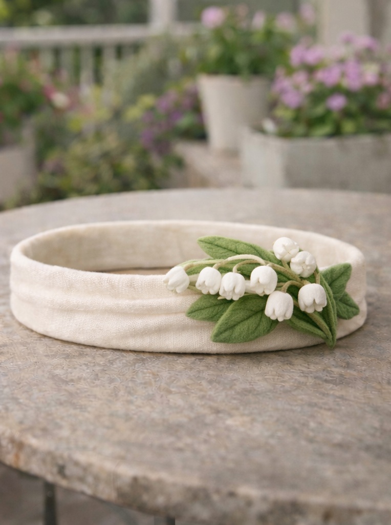 Baby-Stirnband mit Maiglöckchen – Sanftes Design für Boutique-Frühjahrskollektionen