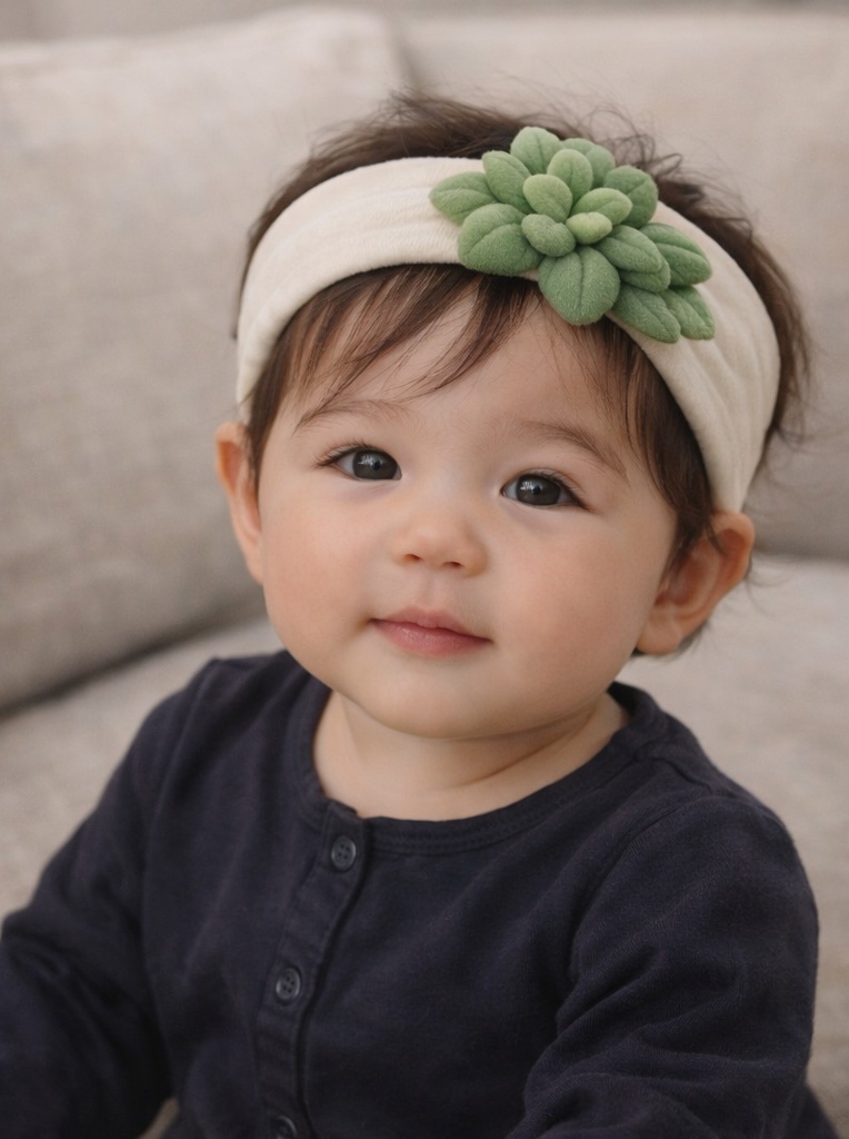 Cinta para bebé con diseño de suculenta – Toque botánico moderno para boutiques