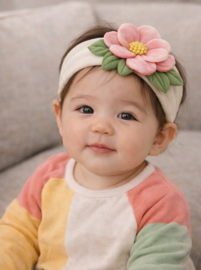 Armas beebipeapael roosa lillemotiiviga – ideaalne B2B klientidele