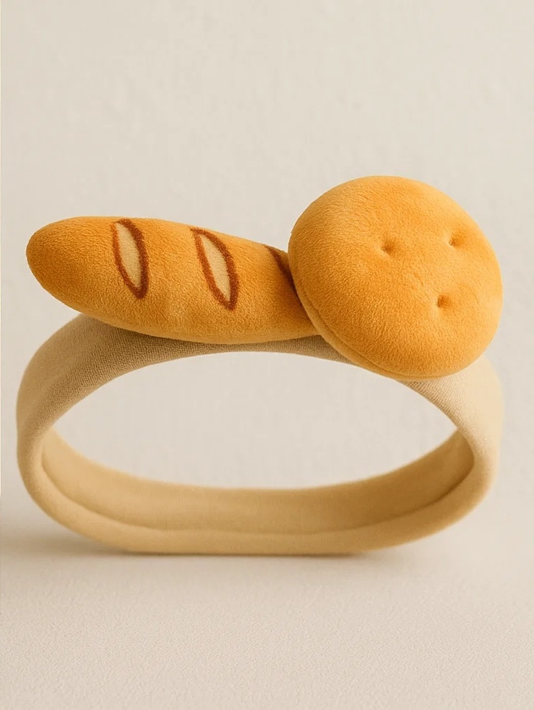 Baby Bread Plush Headband | Infant Cartoon Style Adjustable Hair Accessory