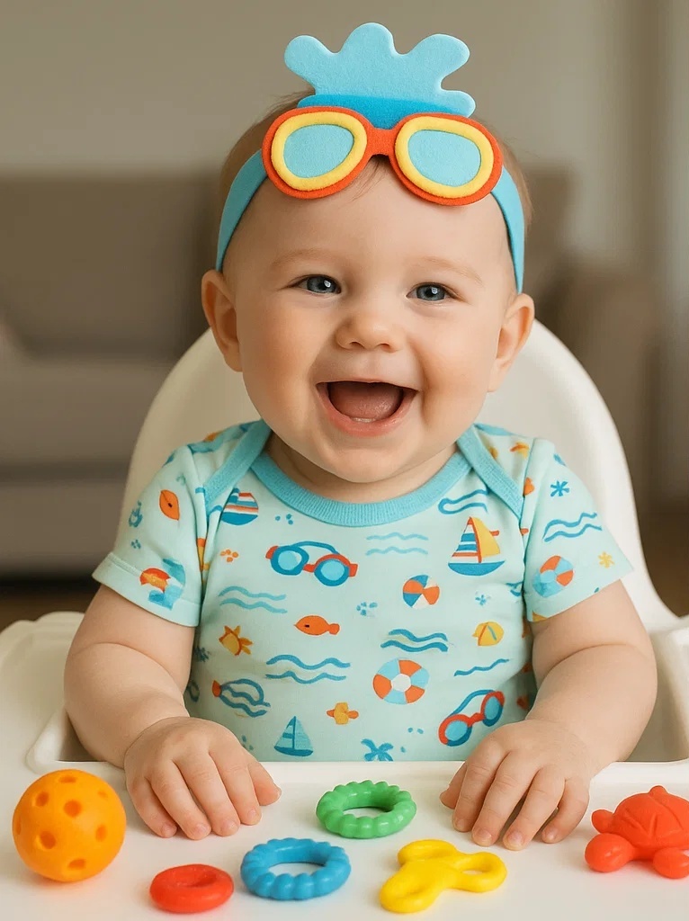 Colorful Swim Goggles Baby Headband - Fun and Stylish Headband for Little Swimmers