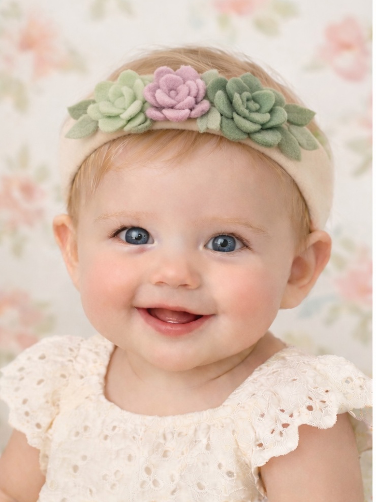 ピンクの花冠ヘアバンド