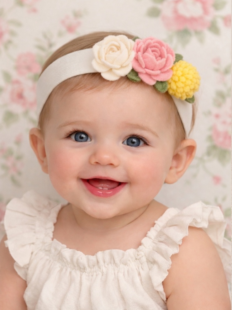 Blumenkranz Haarband in Rosa