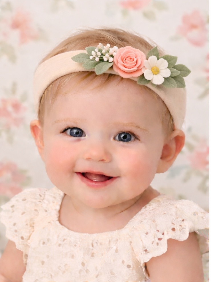 Bandeau Couronne de Fleurs Pastel