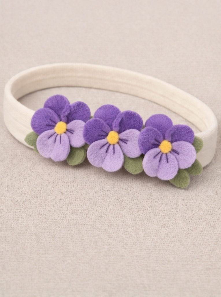 Baby Headband with Purple Violets