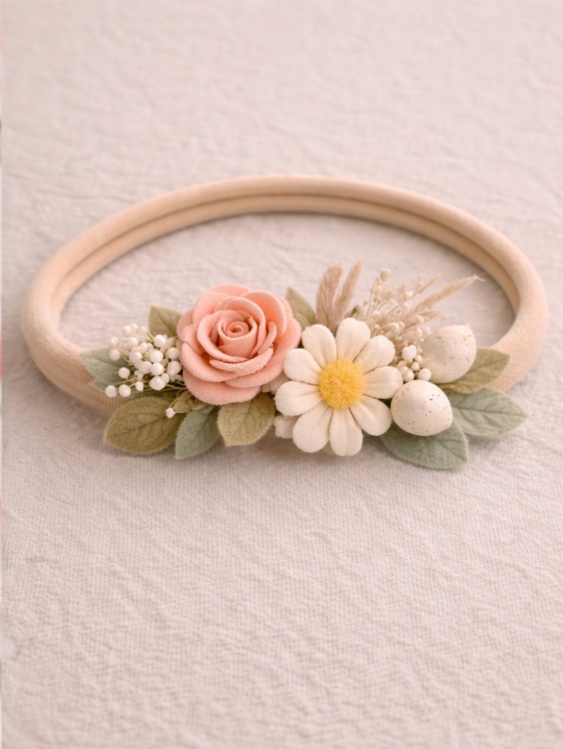 春の花ブーケベビーヘッドバンド