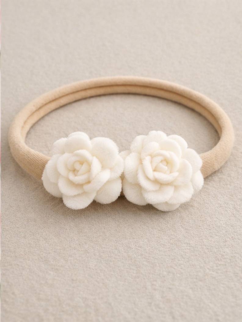 Kahekordse Valge Roosiga Beebipeapael