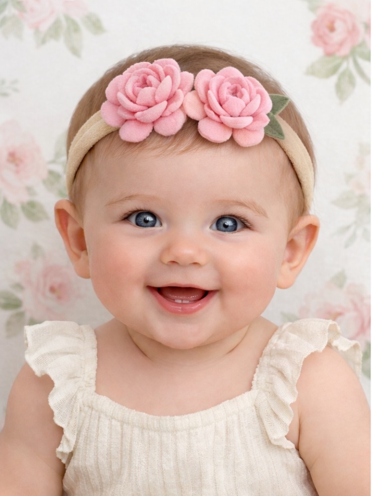 Blush & Ivory Petal Baby Headband
