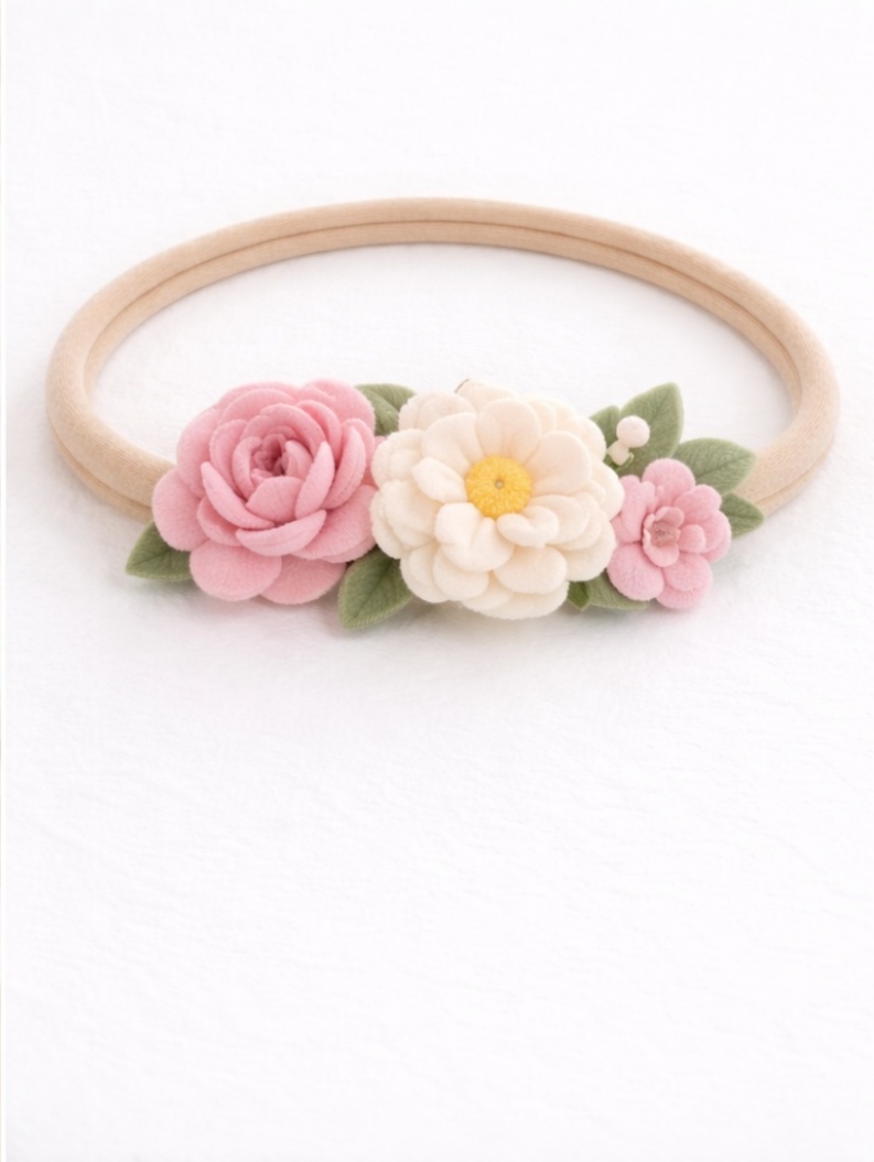 Pure White Rose Baby Headband