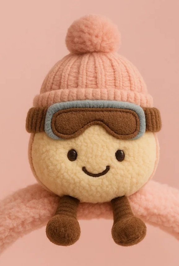 Bandeau bébé d'hiver avec peluche | Accessoire fruité mignon avec bonnet et lunettes