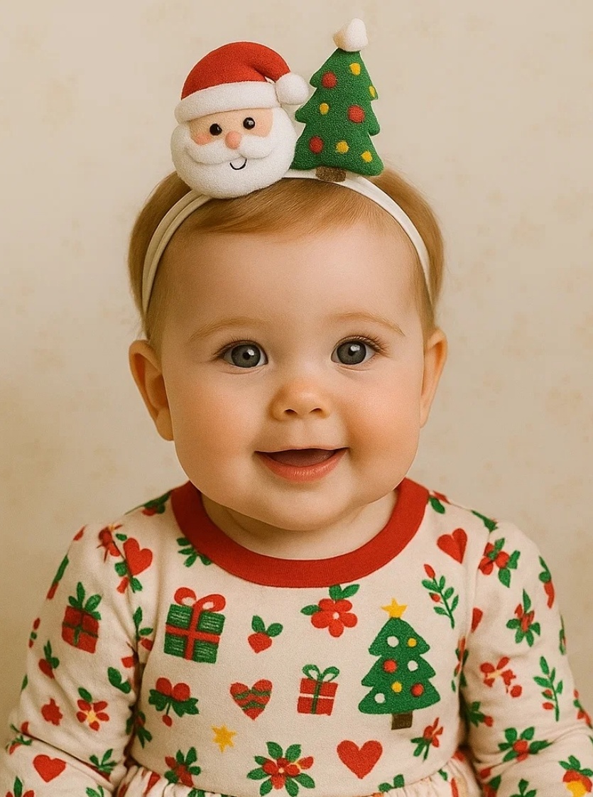 Jõuluteemaline Beebipeapael Lumememme, Jõuluvana ja Kuusega – Fotode ja Kingituste jaoks