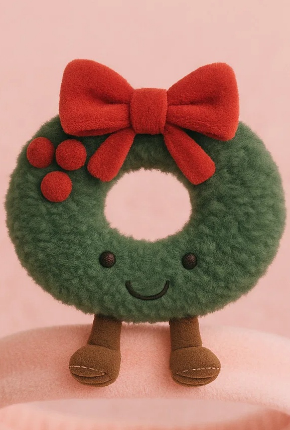 ベビー用グリーンフラワーリースぬいぐるみヘッドバンド