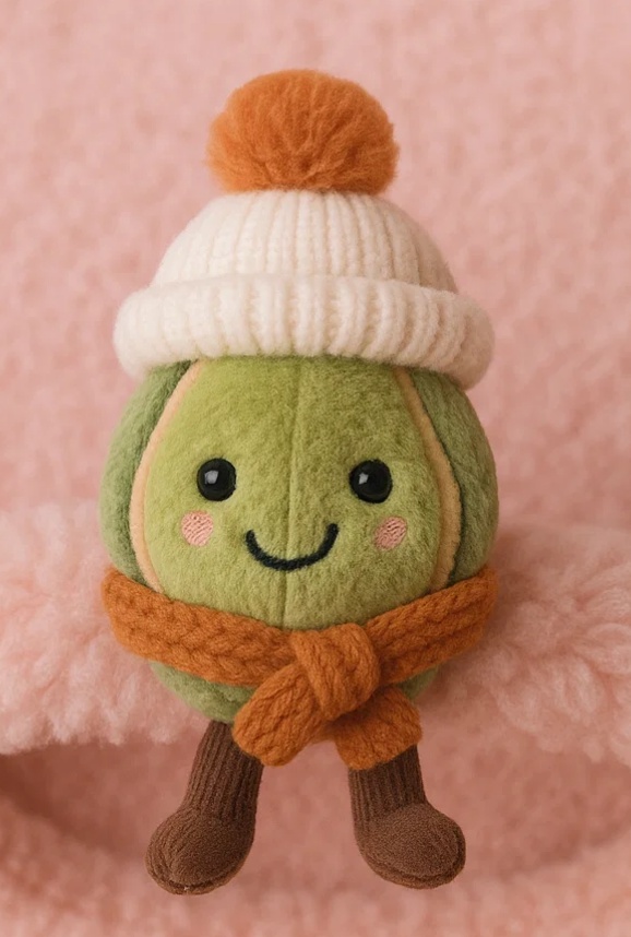 Orange Pom Nut Baby Plush Headband – Knitted Hat & Scarf Cozy Style