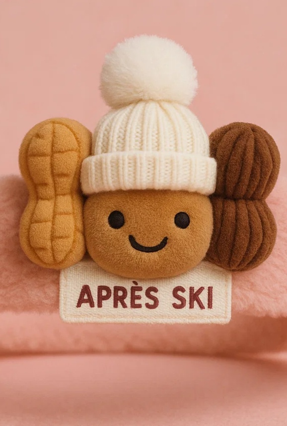 Tiara de pelúcia para bebê – Mix de nozes com gorro Après Ski