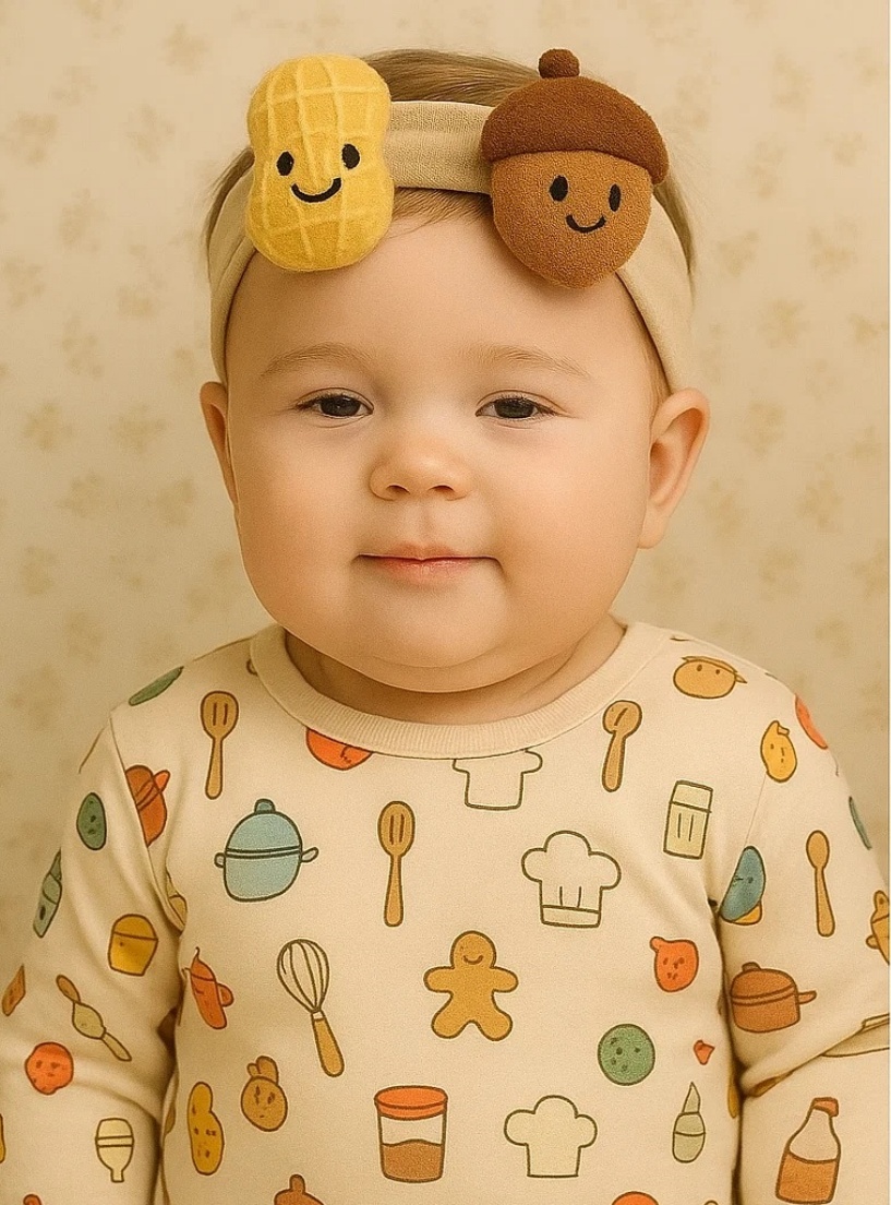 Peanut and Acorn Baby Headband
