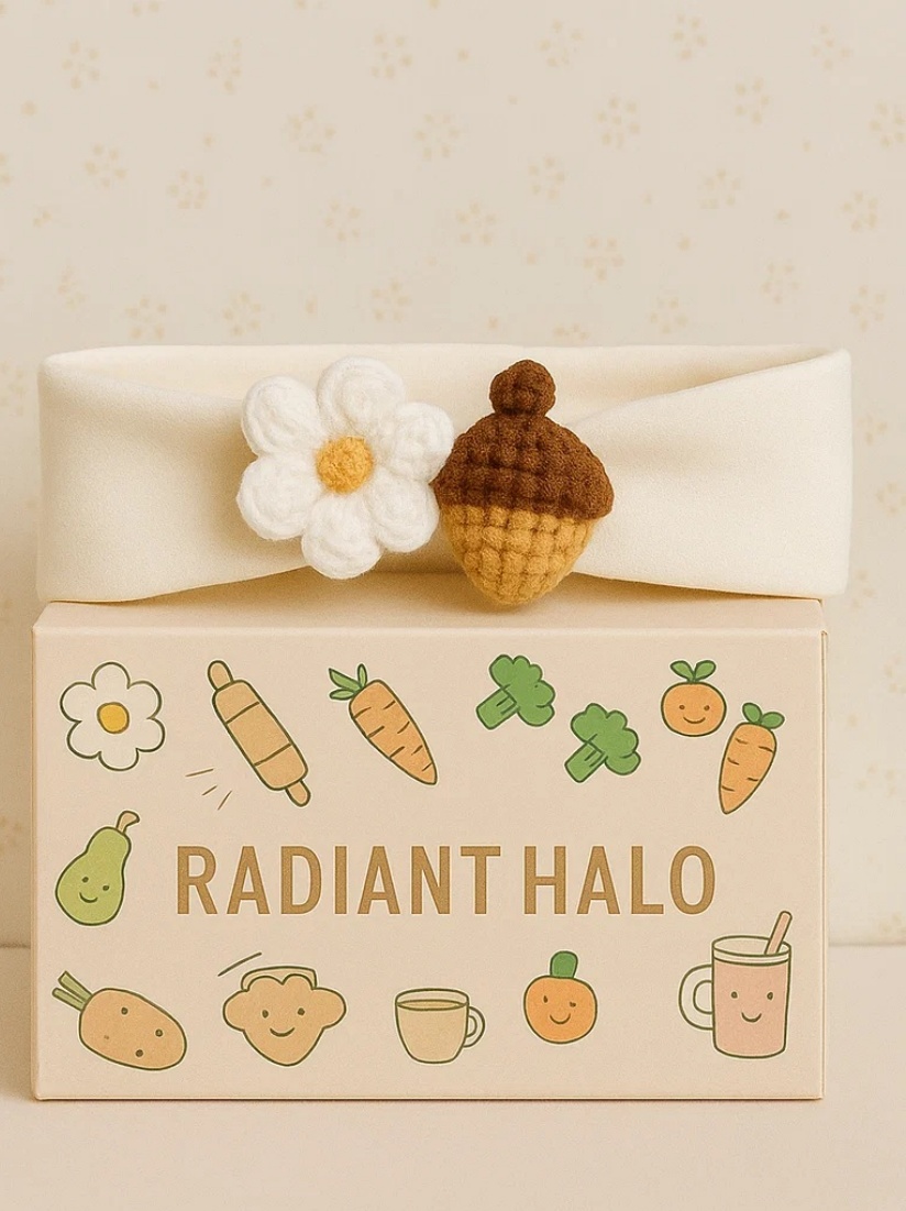 Peanut and Acorn Smiley Baby Headband