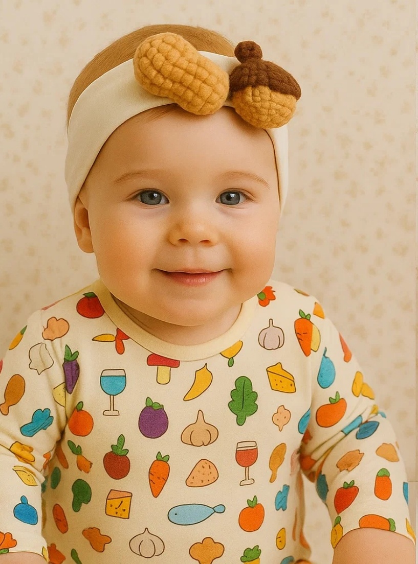 Acorn and Peanut Baby Headband