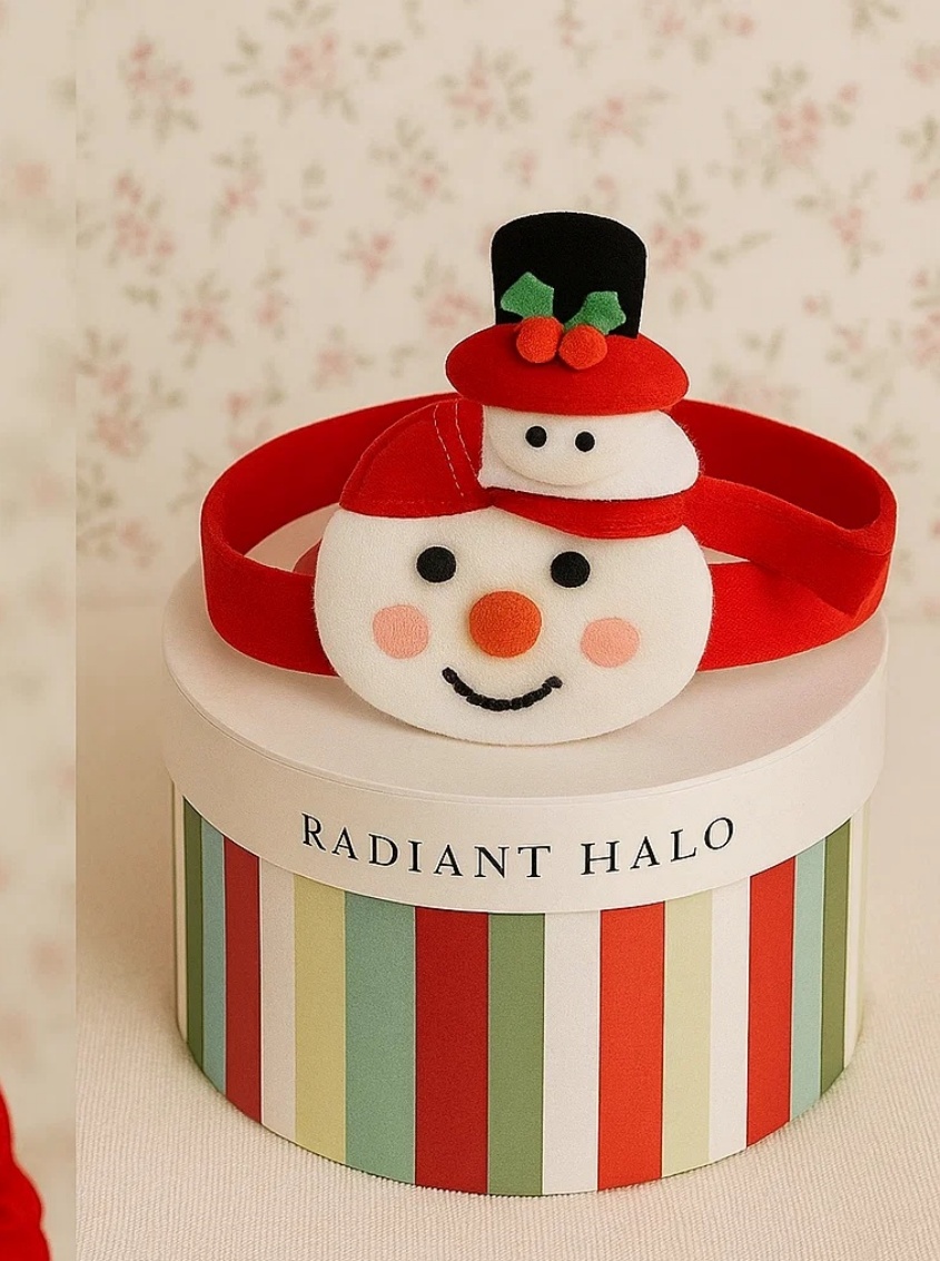 Bandeau de Noël pour Bébé avec Bonhomme de Neige – Accessoire Doux et Festif