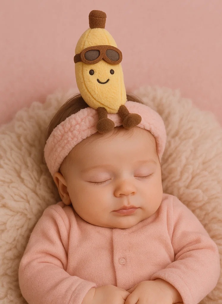 Banana Explorer Baby Plush Toy Headband – Adventure-Inspired Fruit Series